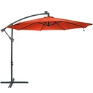 Sunnydaze 10' Solar Offset Patio Umbrella With Led Lights, Base, Burnt Orange. Fixed Price $139.99.