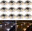 Solar Driveway Lights Outdoor 12 Pack, Color Modes Led Deck Dock Marine Waterp. Fixed Price $135.71.