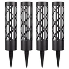 Testrite 4-PACK Solar Bollard Rotating Pathway Light, Steel Leaf Lights. Fixed Price $25.99.