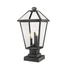 Z-lite Talbot 3 Light 22" Outdoor Pier Mounted Fixture, Black 579PHBS-SQPM-BK. Fixed Price $368.00.