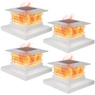 Dynaming 4 Pack Solar Post Cap Lights Outdoor With Flickering Flame Light, Wh.... Fixed Price $71.69.