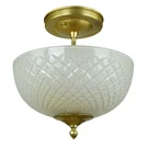 Waldorf Astoria Cut Frosted Crystal Brass Semi Flush Mount. Fixed Price $650.00.