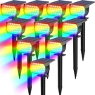 Solar Changing Spot Lights Outdoor Waterproof 10 Pack, Multicolor. Fixed Price $152.57.