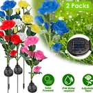 2 Pack Solar Power 5 Heads Rose Garden Lights Led Flower Stake Landscape Outdoor. Fixed Price $20.77.