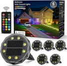 Solar Ground Lights With Remote Control, 50FT, IP67 Waterproof, 15 Color, Rgb,. Fixed Price $137.83.