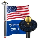 Apluschoice 20FT Telescopic Black Flagpole Kit W/ 136 Led Solar Light Outdoor. Fixed Price $208.90.