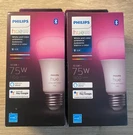 Phillips Hue 75-WATT Equivalent A19 Smart Led Color Changing Light Bulb (2 Pack). Fixed Price $59.99.