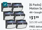 6 Packs Peasur Solar Outdoor Lights Motion Sensor Security Waterproof. Fixed Price $22.22.