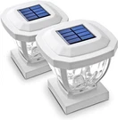 Home Zone Security 12-LUMEN-EACH 4X4 Solar Led Post Cap Lights Packs White. Fixed Price $31.44.