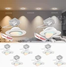 Lightdot Pack 6" Led Gimbal Recessed Lighting 360+90 3CCT Selectable White. Fixed Price $37.95.