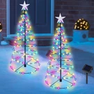 Pack Solar Spiral Christmas Trees With Multicolor Lights, 26" Outdoor Up. Fixed Price $108.88.