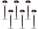 (6 Lights) Greenlighting Stainless Steel Swirl Solar Pathway Brown. Fixed Price $23.48.