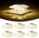 4X4 Solar Fence - Post Lights 6PACK, Cap Outdoor Waterproof, Whtie De. Fixed Price $50.99.