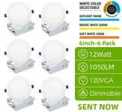 6/12/24/48-PACK Inch Led Recessed Lighting With Junction Box, 3CCT Selectable. Fixed Price $75.39.