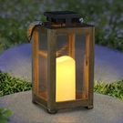Exhart Outdoor Garden Solar Lights, Tabletop Wood Glass Lantern, Led Cand.... Fixed Price $63.59.