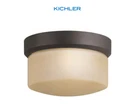 New Kichler Flush Mount 7002AZ Architectural Bronze Light Umber Etched Glass 75W. Fixed Price $38.99.
