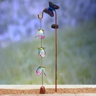 Solar Led Lighted Butterfly Themed Cascading Glass Flower Garden Stake. Fixed Price $26.99.