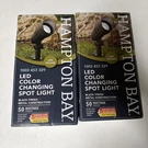 2X Hampton Bay 400 Lumen Black Led Outdoor Spotlight W/adjustable Color. Fixed Price $36.99.
