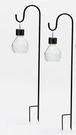 Paradise Set Of 2 Solar Crackled Glass Hanging Lights & Shepherd Hook Black. Fixed Price $39.99.