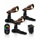 Half Off Ponds (3) 9-WATT Color Changing Bronze Fountain Light Kit 100' Qd Cord. Fixed Price $451.00.