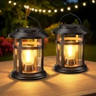 Solar Lantern Outdoor Waterproof, 2 Bright Hanging Pack, Black. Fixed Price $42.99.