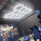 Led Garage Lights 11 Grid Hexagonal Ceiling 329W For Workshop. Fixed Price $85.89.