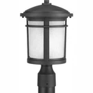 Wish Led 1-LIGHT Texture Black Etched White Linen Glass Post Lantern By Pl. Fixed Price $175.00.