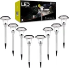 Led Solar Powered Outdoor Landscape Path Lights With Stainless Steel & Glass Len. Fixed Price $82.86.