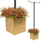 Large Decorative Wooden Planter With Universal Pole Support For String Light .... Fixed Price $113.93.