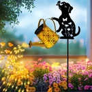 Solar Outdoor Decorative, Watering Can With Cascading Lights, Dog Si. Fixed Price $37.81.