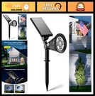 Falove Solar Spot Lights Outdoor Waterproof For Flag, Palm Tree, Pole, Sign. Fixed Price $36.99.