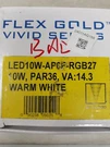 Unique Lighting Flex Gold Vivid LED10W-AP6F-RGB27, PAR36, Warm White. Fixed Price $82.39.