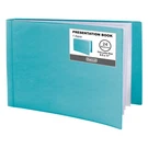 Dunwell Landscape Binder With Plastic Sleeves (aqua), 24-POCKET Bound. Fixed Price $17.89.