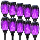 Outdoor Halloween Decorations, 10PACK Purple Flickering Flame Solar Torch Light. Fixed Price $84.98.