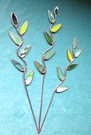 Stained Glass Garden Flower Stakes Stems Suncatchers (X3 Greens). Fixed Price $36.00.