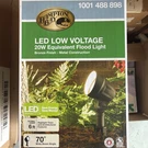 Hampton Bay Led Low Voltage 20W Flood Light Black Metal Weather Resistant. Fixed Price $15.95.