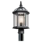 Kichler 49187 Black Barrie 18" Outdoor Post Light With Beveled Glass Panels. Fixed Price $154.97.