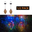 Solar Lantern Multicolor Led Lights Metal Lamp Waterproof Garden Hanging Decor. Fixed Price $26.99.