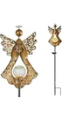 Angel Stake Solar Lights, Crackle Glass Globe, Waterproof Led, 40.5" Bronze. Fixed Price $24.00.