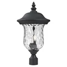 Z-lite Armstrong Outdoor Post Lt, 12.375X23.5", Blk, Clr Waterglass 533PHB-BK. Fixed Price $272.00.