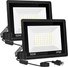 2 Pack 50W Led Flood Light Outdoor, 5000LM Super Bright Outside Work With. Fixed Price $41.23.