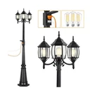 Partphoner Outdoor Lamp Post Light With Gfci Outlet, 3-HEAD Classic Black Lig.... Fixed Price $206.23.