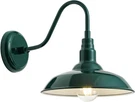 10'' Dome Outdoor Gooseneck Barn Light Fixture With Wall Mount, Green Exterior. Fixed Price $82.17.