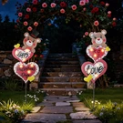 2 Pcs Valentine's Day Decorations Outdoor, Metal Solar Pathway Lights, Love Bear. Fixed Price $33.99.