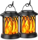 Kooper Hanging Solar Lights Lantern Outdoor, Flickering Flames Black. Fixed Price $42.29.