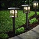 Solar Pathway Stake Lights, Bronze Outdoor Ground Mount, 4-PACK Set. Fixed Price $25.88.