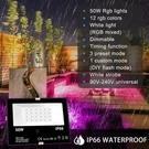 Melpo Led Flood Outdoor 50W Rgb Color Changing Landscape Lighting 3-PACK. Fixed Price $47.99.