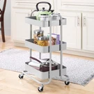 Whitmor 3-TIER Rolling Metal Cart Grey. Fixed Price $76.62.