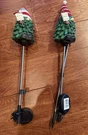 2- Solar Powered Gnome Christmas Tree Garden Stake One Missing Bottom. Fixed Price $9.50.