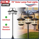 76" Aluminum Solar Lamp Post Lights Outdoor Waterproof IP44 3-HEAD Pole. Fixed Price $86.62.